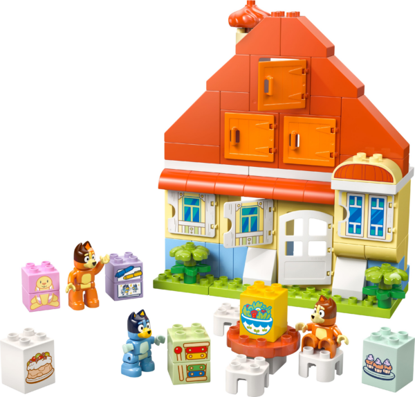 Huis van Bluey en haar familie met geheugenspel