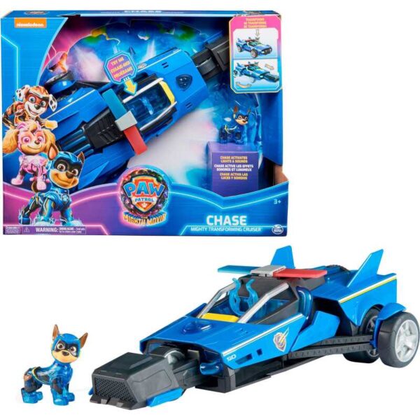 PAW Patrol: The Mighty Movie, Chase's Deluxe Transforming Cruiser Speelgoedvoertuig