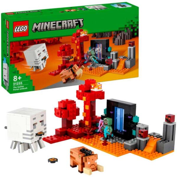 Minecraft - Hinderlaag bij het Nether-portaal Constructiespeelgoed