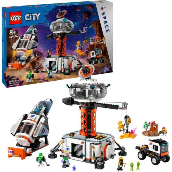City - Ruimtebasis en raketlanceringsplatform Constructiespeelgoed