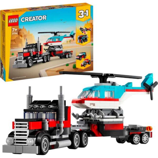 Creator 3-in-1 - Truck met helikopter Constructiespeelgoed