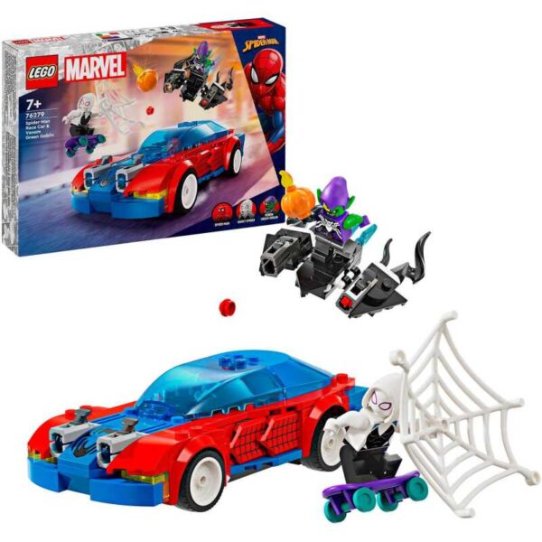 Marvel - Spider-Man racewagen en Venom Green Goblin Constructiespeelgoed