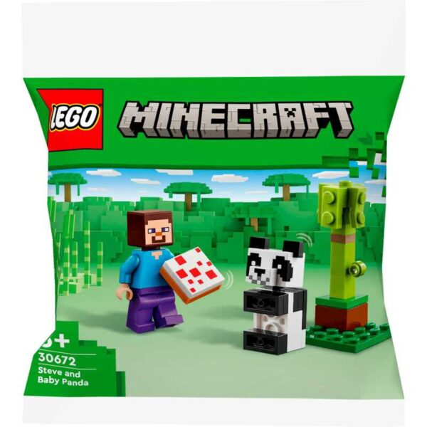 Minecraft - Steve en babypanda Constructiespeelgoed