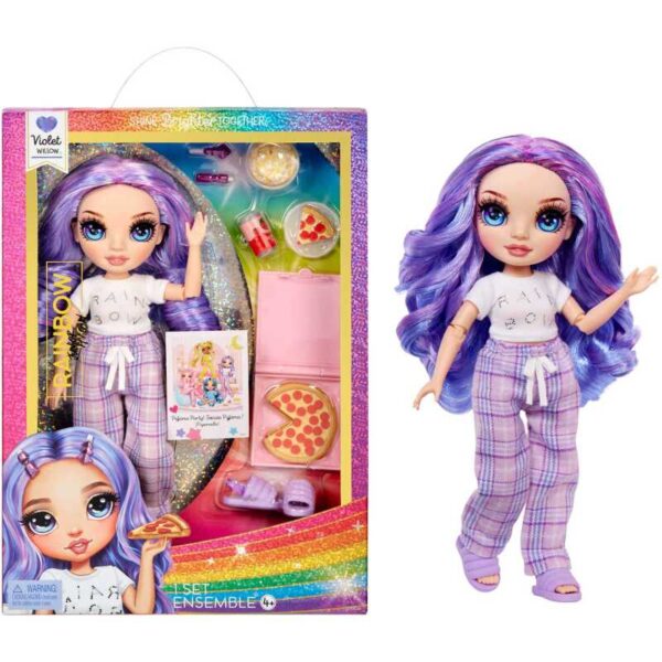 Rainbow High Junior High Pyjamaparty-modepop - Violet Pop