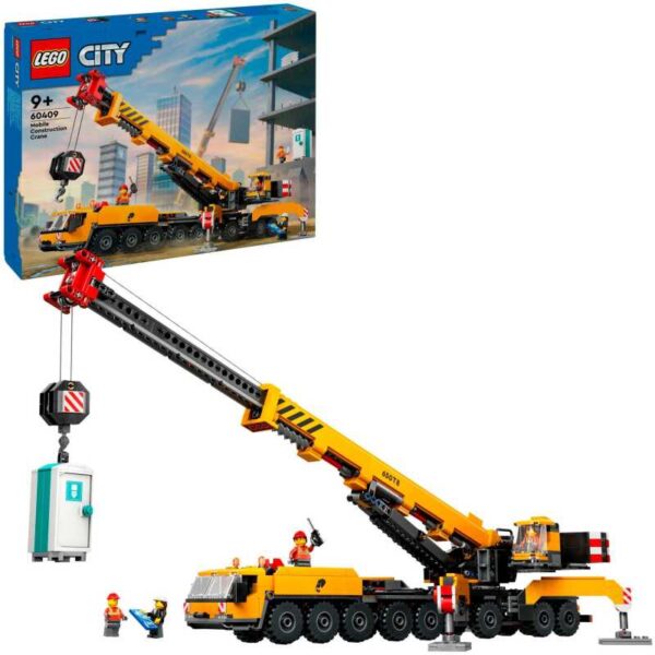 City - Gele mobiele bouwkraan Constructiespeelgoed