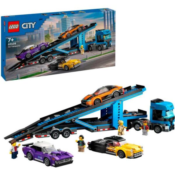 City - Transportvoertuig met sportauto's Constructiespeelgoed