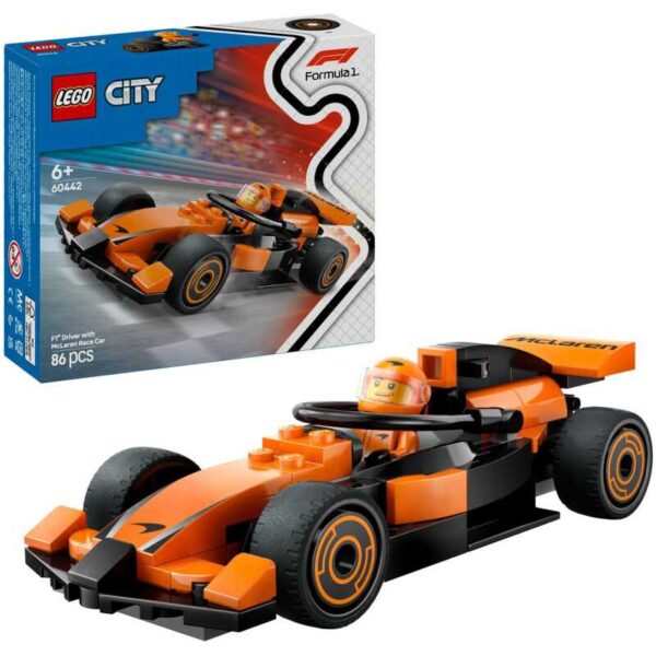 City - F1 coureur met McLaren racewagen Constructiespeelgoed