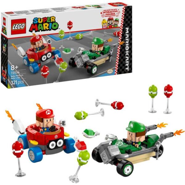 Super Mario - Mario Kart - Baby Mario vs. Baby Luigi Constructiespeelgoed