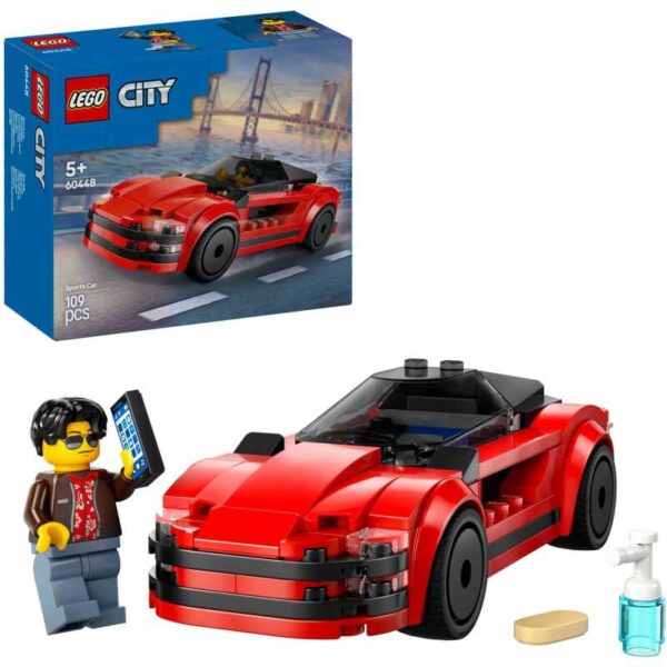 City - Rode sportwagen Constructiespeelgoed