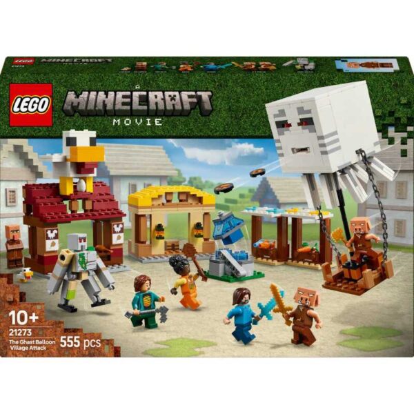 Minecraft - De Ghast-ballon aanval op het dorp Constructiespeelgoed