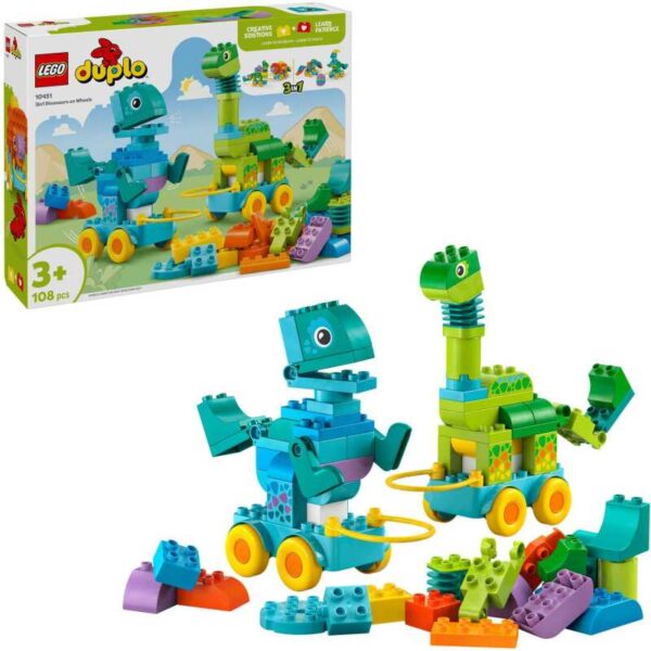 DUPLO - 3-in-1 dinosaurussen op wielen Constructiespeelgoed