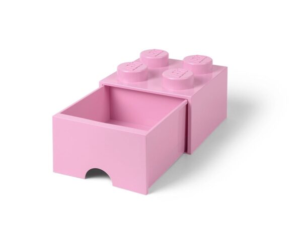 Opbergsteen met 4 noppen en 1 lade - lichtpaars