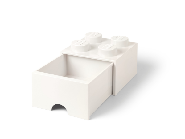 Opbergsteen met 4 noppen en 1 lade - wit