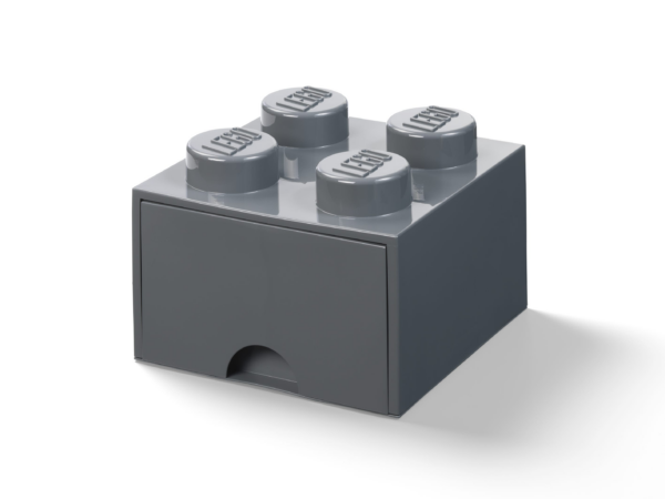 Opbergsteen met 4 noppen en 1 lade - donkergrijs