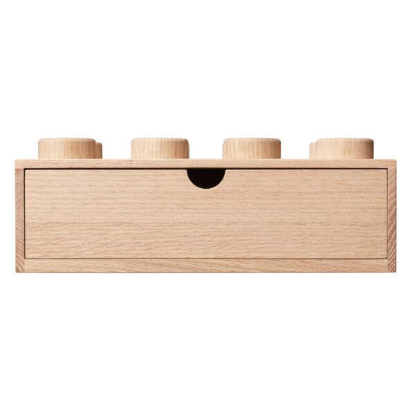 Houten bureaulade met 8 noppen - licht eiken