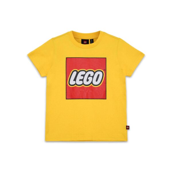T-shirt met korte mouwen en logo voor kinderen - geel