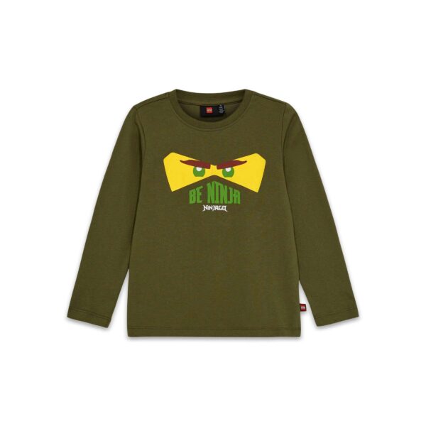T-shirt met lange mouwen voor kinderen - donkerkaki