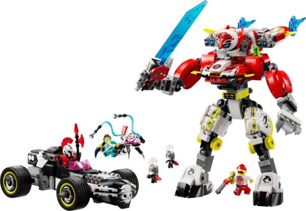 Coopers tijgermecha en Zero's hot rod auto
