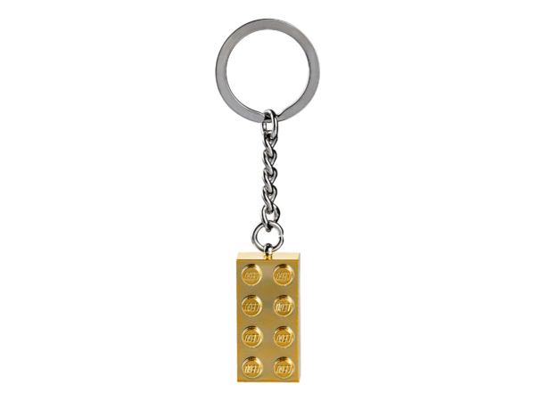 LEGO gouden sleutelhanger met 2x4 noppen