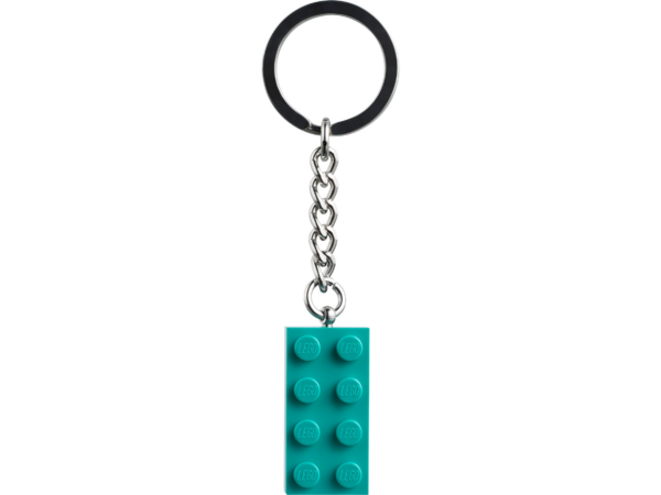 Licht blauwgroene 2x4 sleutelhanger